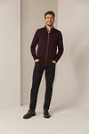 State Of Art Cardigan Fine Contrast Wool Blend Burgundy Model / Voorkant