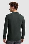 Cast Iron Long Sleeve Half Zip Polo Shirt Structure Green Model / Achterkant