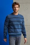 Cast Iron Sweater Striped Dark Blue Model / Voorkant