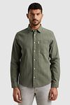 Cast Iron Overshirt Waffle Structure Green Model / Voorkant