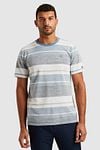 Cast Iron Blue Knitted Stripes T-shirt Model / Voorkant