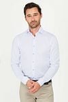 Suitable Dobby Shirt Checks Light Blue Model / Voorkant with Emiel
