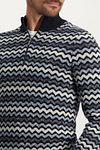 State Of Art Half Zip Dark Blue Print Model / Detail