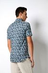 Desoto Short Sleeve Jersey Chemise Impression Bleu Model / Achterkant