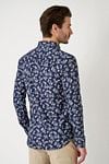 DESOTO Hemd Druck Denim Blooming Navy Model / Achterkant