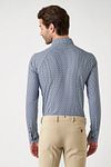 DESOTO Hemd Druck New Moon Blau Model / Achterkant