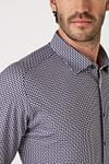 Desoto Overhemd Timeless Elegance Print Donkerblauw Model / Detail