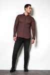 Desoto Shirt Kent Print Red Model / Voorkant