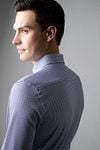 Desoto Essential Shirt Hai Piqué Pied De Poule Blue  Model / Detail