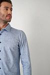 Desoto Shirt Flanel Melange Light Blue  Model / Detail