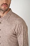 Desoto Shirt Flanel Melange Beige Model / Detail