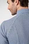 Desoto Shirt Print New Moon Blue Model / Detail