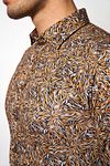 Desoto Shirt Kent Leaves Orange Model / Detail