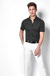 Desoto Shirt Short Sleeve Dark Grey 083 Model / Voorkant