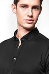 Desoto Shirt Short Sleeve Navy 057 Model / Detail