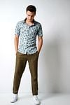 Desoto Short Sleeve Jersey Shirt Print Light Blue Model / Voorkant