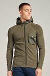 Dstrezzed Vest Hooded Donkergroen Model / Voorkant
