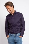 Suitable Overhemd Paars Twill Aubergine Model / Voorkant