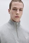 Fred Perry Half Zip Pullover Melange Grey Model / Detail
