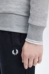 Fred Perry Half Zip Pullover Melange Grey Model / Detail