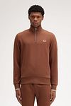 Fred Perry Half Zip Pullover Whisky Braun Model / Voorkant