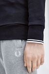 Fred Perry Half Zip Trui Navy Blauw Model / Detail