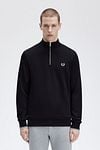 Fred Perry Half Zip Trui Zwart Model / Voorkant