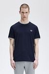 Fred Perry M1588 Twin Tipped T-shirt Donkerblauw Model / Voorkant