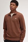 Fred Perry Half Zip Pullover Whisky Braun Model / Voorkant