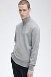 Fred Perry Half Zip Trui Melange Grijs Model / Voorkant