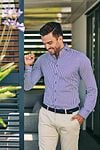 Geweven Riem Donkerblauw Model / Voorkant met Emiel