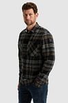PME Legend Overshirt Kariert Schwarz Grau Model / Zijkant
