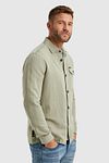 PME Legend Overshirt Linen Khaki Model / Voorkant