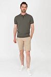 Suitable Half Zip Polo Shirt Green Model / Voorkant