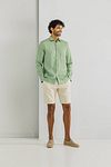 State Of Art Shirt Linen Green Model / Voorkant