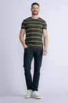 Petrol T Shirt Rugby Striped Dark Green Model / Voorkant