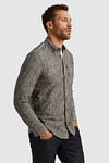 PME Legend Overhemd Print Slub Grijs Model / Zijkant