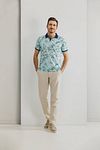 State of Art Poloshirt Piqué Druck Hellblau Model / Voorkant