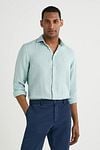 Hackett Shirt Garment Dyed Green Model / Voorkant