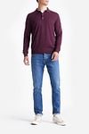 King Essentials The Robert Long Sleeve Polo Shirt Merino Burgundy Model / Voorkant