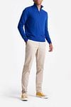 King Essentials The Michael Half Zip Pull Merino Royal Blue Model / Voorkant
