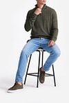 King Essentials The Michael Half Zip Pull Army Merino Green Model / Voorkant