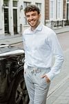 Suitable Shirt Knitted Piqué White Model / Voorkant with Bram