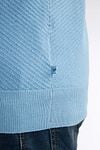 Petrol Knitted Polo Shirt Light Blue Model / Detail