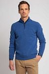 Suitable Half Zip Trui Wol Blauw Model / Voorkant
