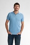 Petrol Knitted Polo Shirt Light Blue Model / Voorkant