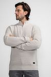 Petrol Half Zip Pullover Ecru Model / Voorkant