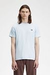 Fred Perry Ringer T-Shirt hellblau Model / Voorkant