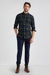 McGregor Chemise Bleu Vert A Carreaux Model / Voorkant