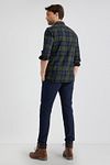 McGregor Chemise Bleu Vert A Carreaux Model / Achterkant